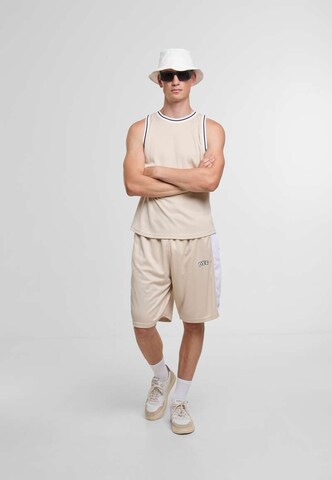 DEF Loosefit Παντελόνι ' DEF STRIPES Short ' σε μπεζ