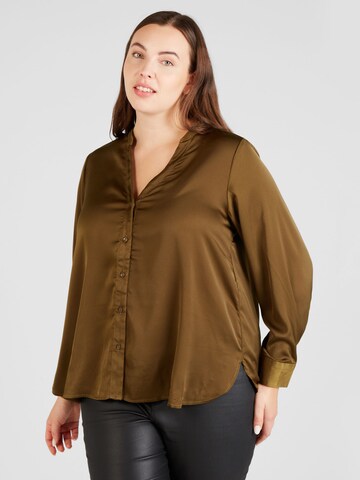 EVOKED Blouse 'ELMA' in Groen: voorkant