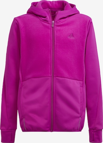 ADIDAS PERFORMANCE Athletic Fleece Jacket in Pink: front