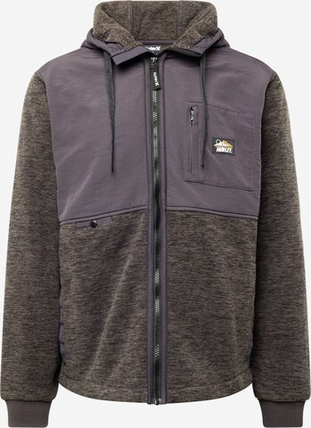 Hurley Funktionele fleece-jas 'Huron Burrito' in Grijs: voorkant