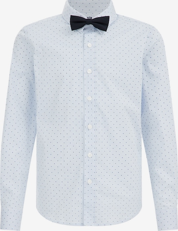 WE Fashion Regular fit Button Up Shirt in Blue: front