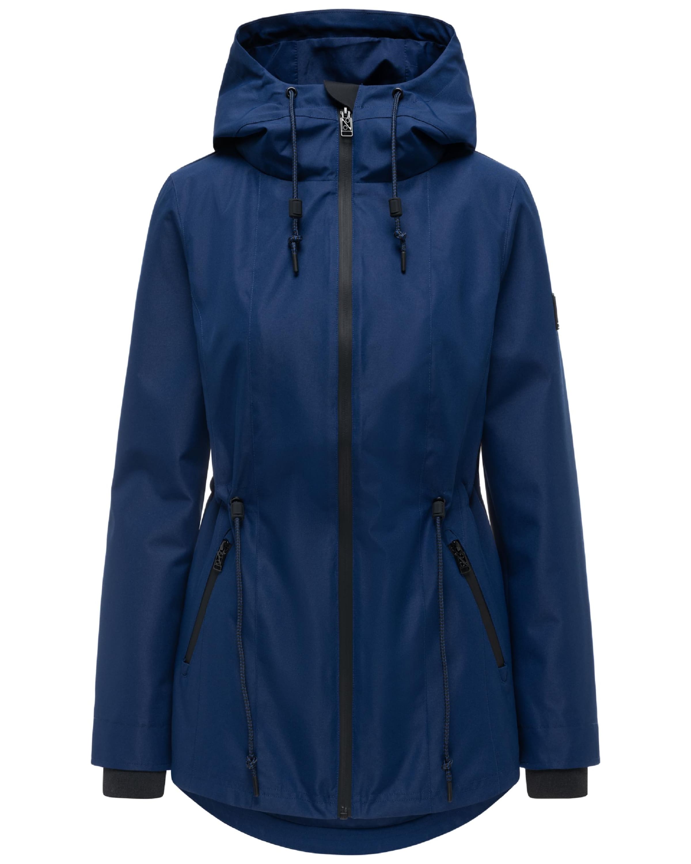 NAVAHOO Between-seasons parka 'Blumentanz 14' in Blue: front