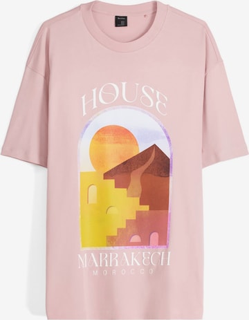 T-Shirt Bershka en rose : devant