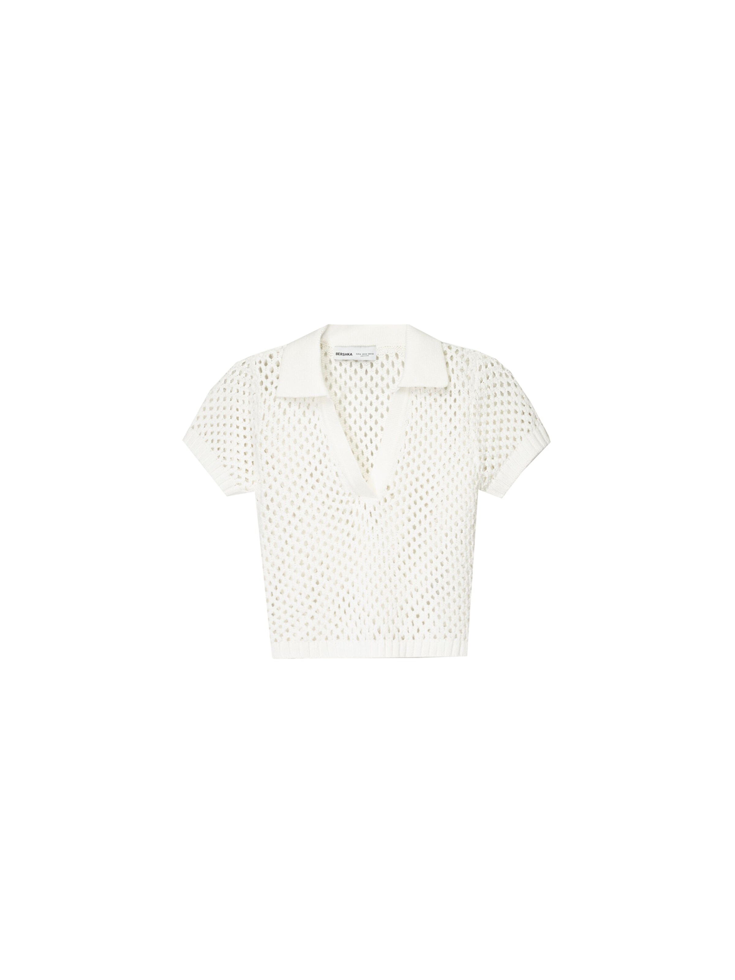 Tricou de la Bershka pe alb: față