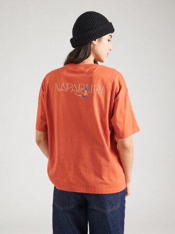 NAPAPIJRI T-shirt 'S-BISE' i röd: framsida