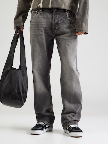 WEEKDAY Lużny krój Jeansy 'Meteor' w kolorze czarny: przód