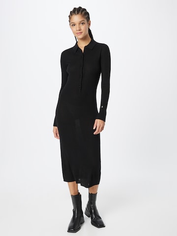 PATRIZIA PEPE - Vestido camisero en negro: frente