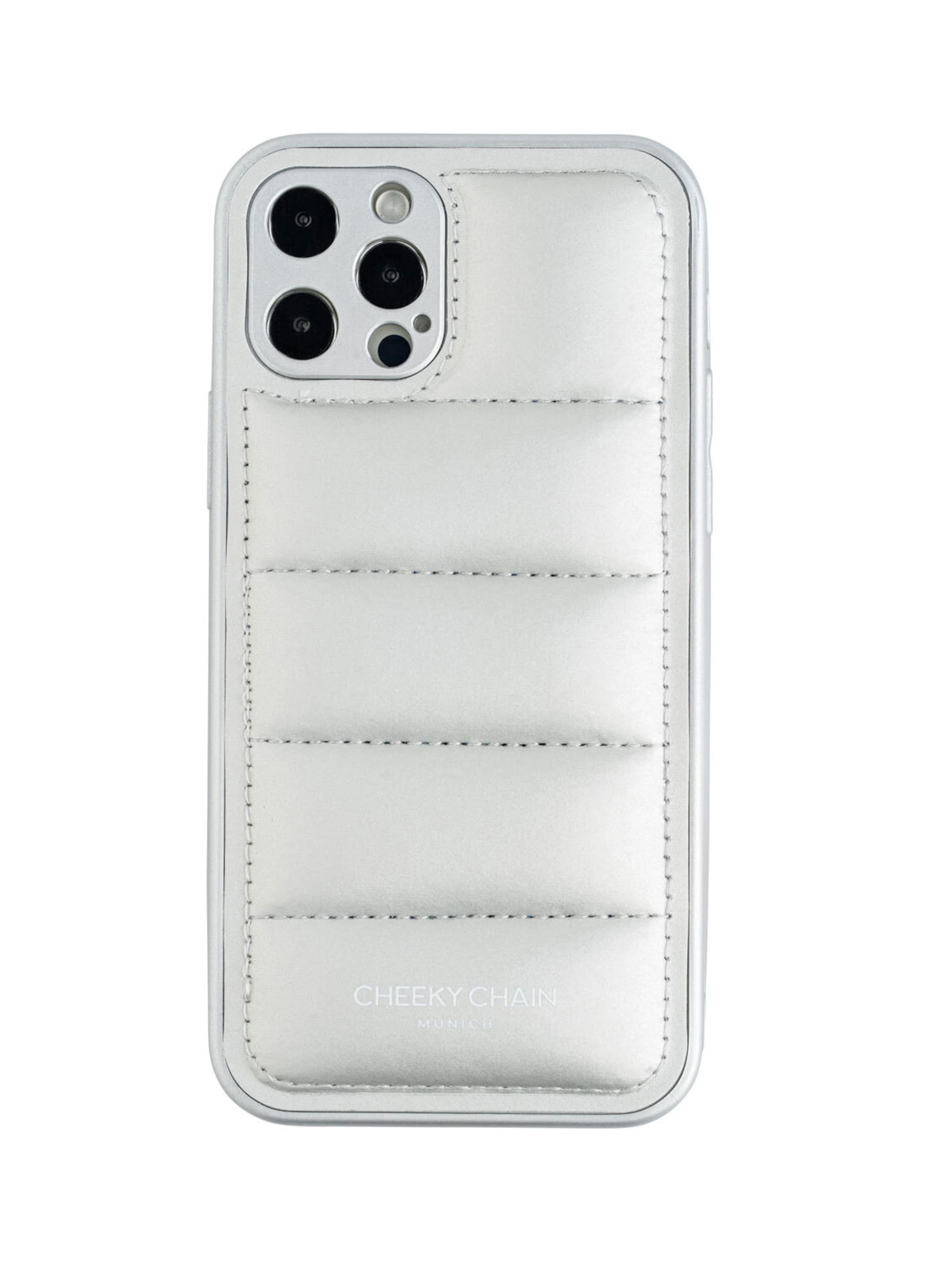 Cheeky Chain Munich Smartphonehülle 'iPhone 12' in Silber: Vorderseite