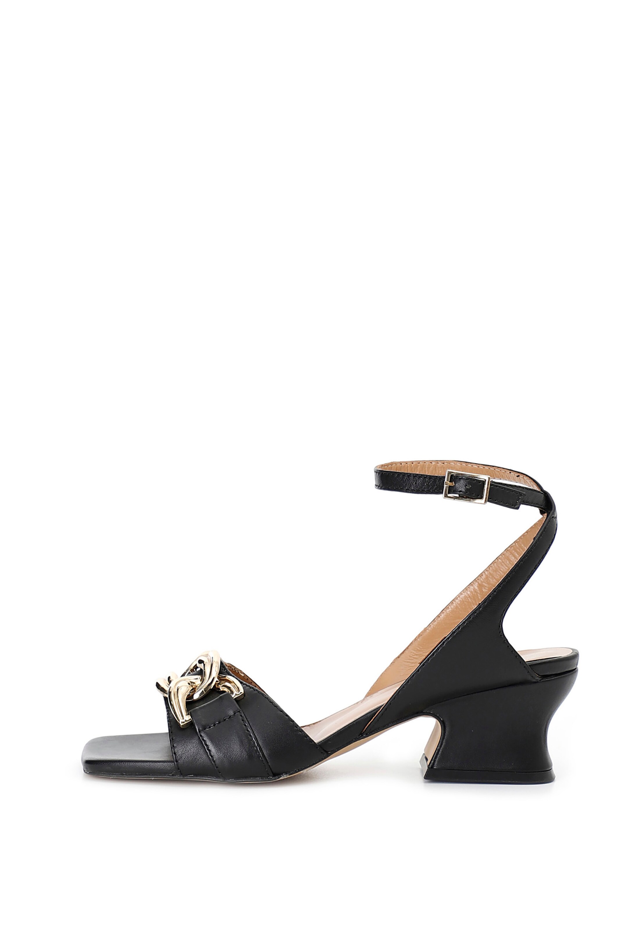 CAFè NOIR Sandalen met riem in Zwart: voorkant