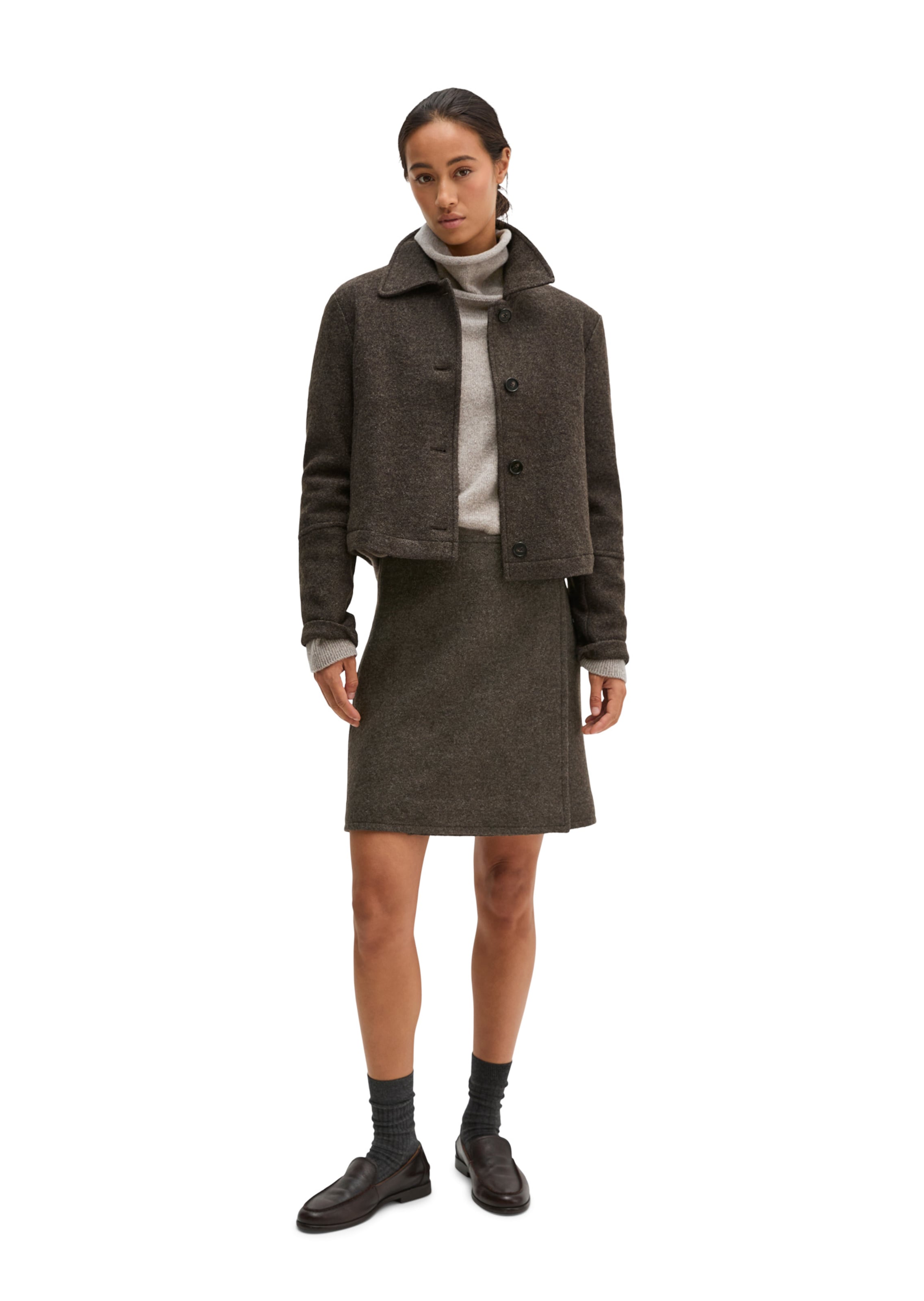 Veste mi-saison Marc O'Polo en marron : devant