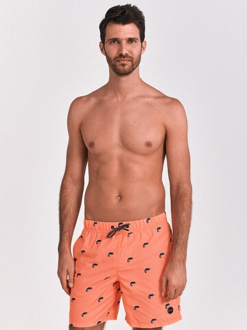 Shorts de bain Shiwi en orange : devant