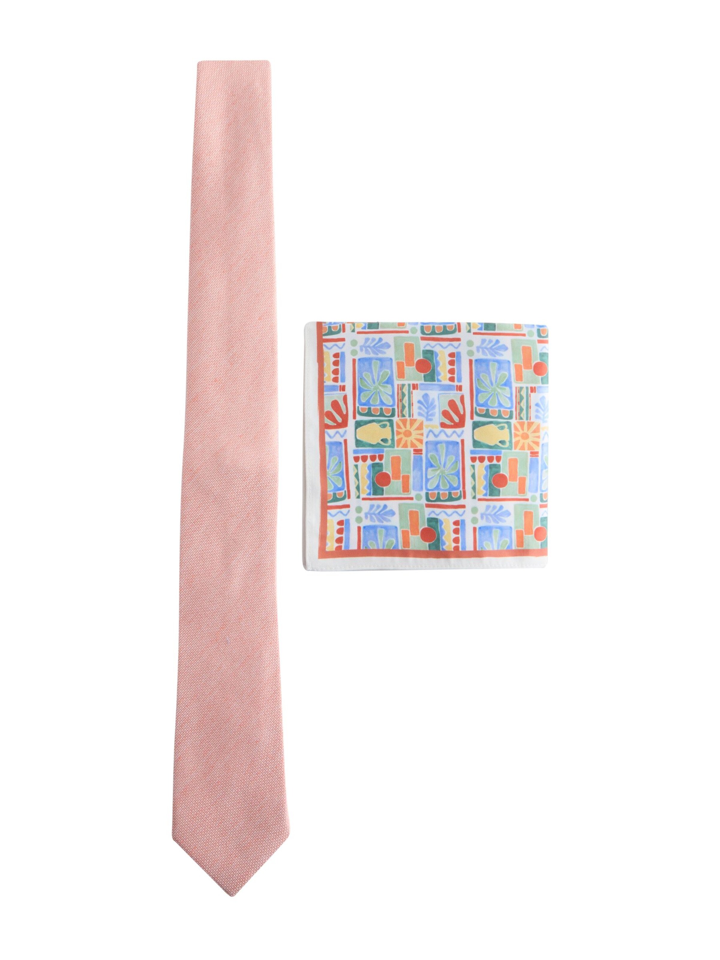Next Set: Krawatte und Einstecktuch in Pink: Vorderseite