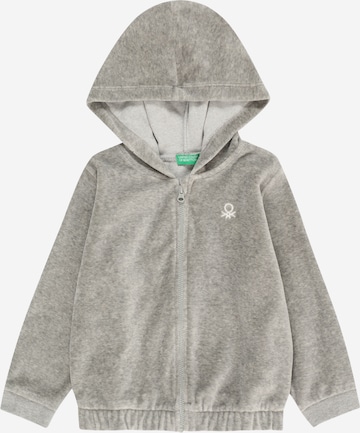 UNITED COLORS OF BENETTON Sweat jacket in Grey: front