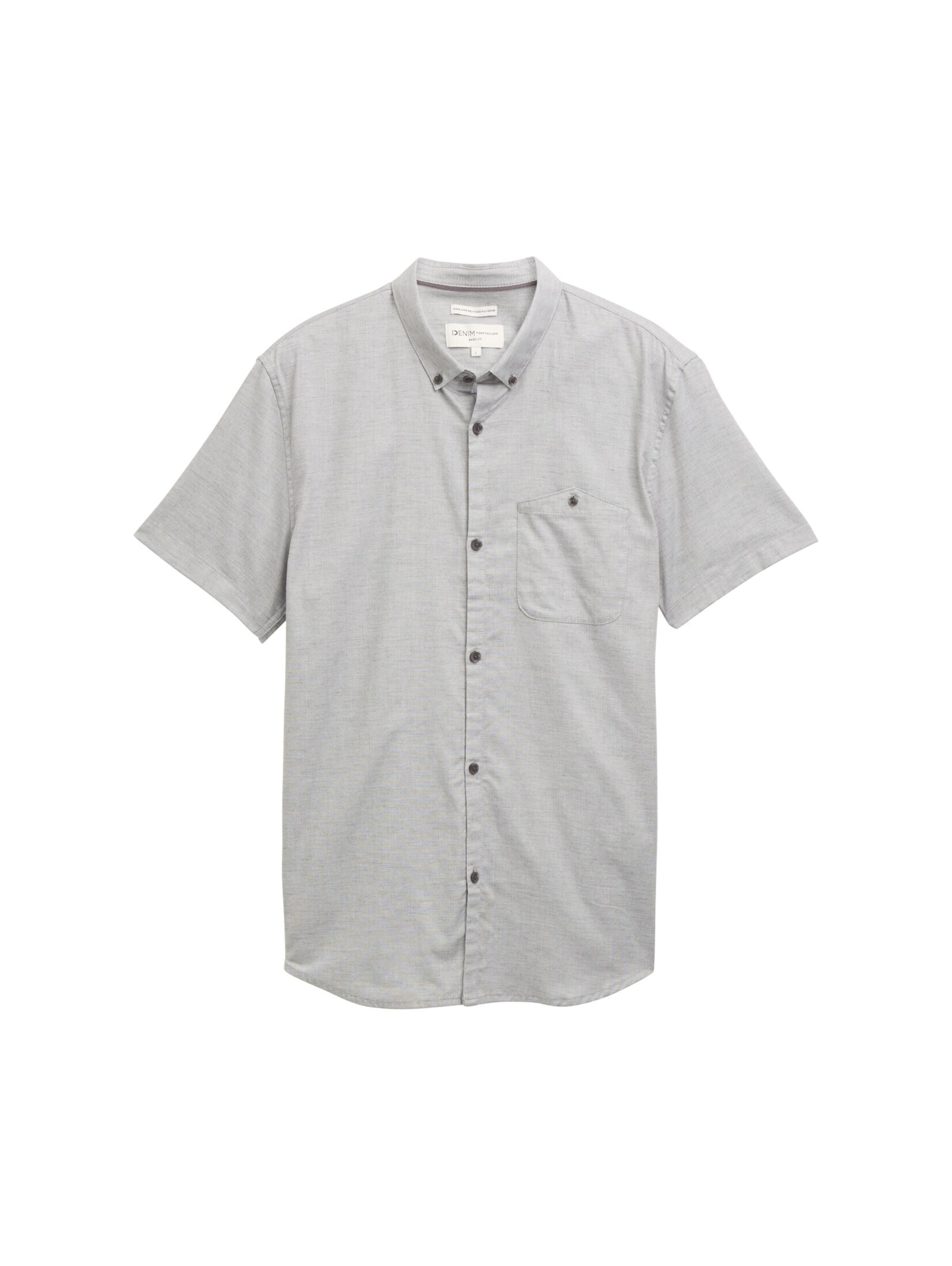 TOM TAILOR DENIM Regular Fit Hemd in Grau: Vorderseite