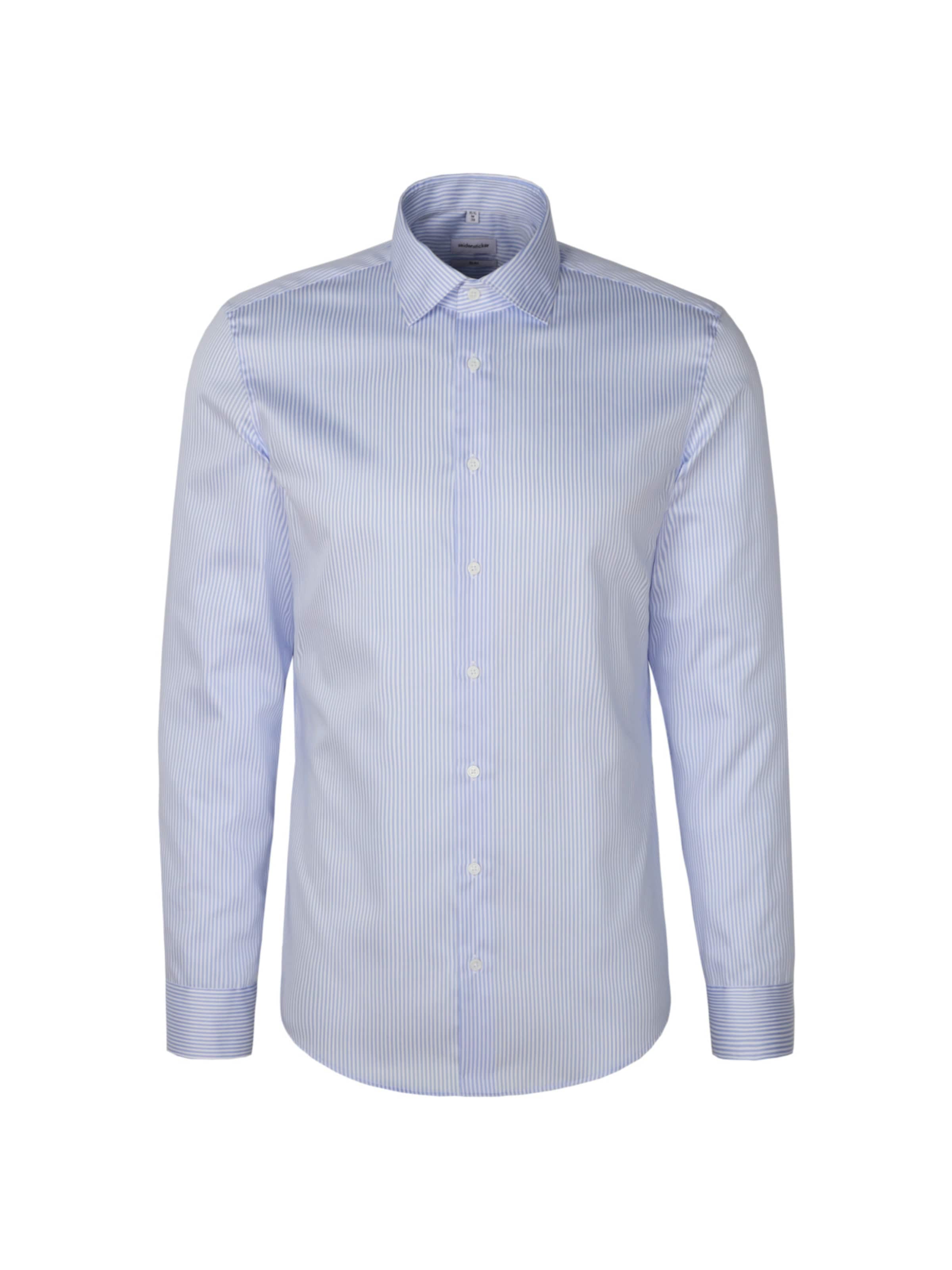 Coupe slim Chemise SEIDENSTICKER en bleu : devant