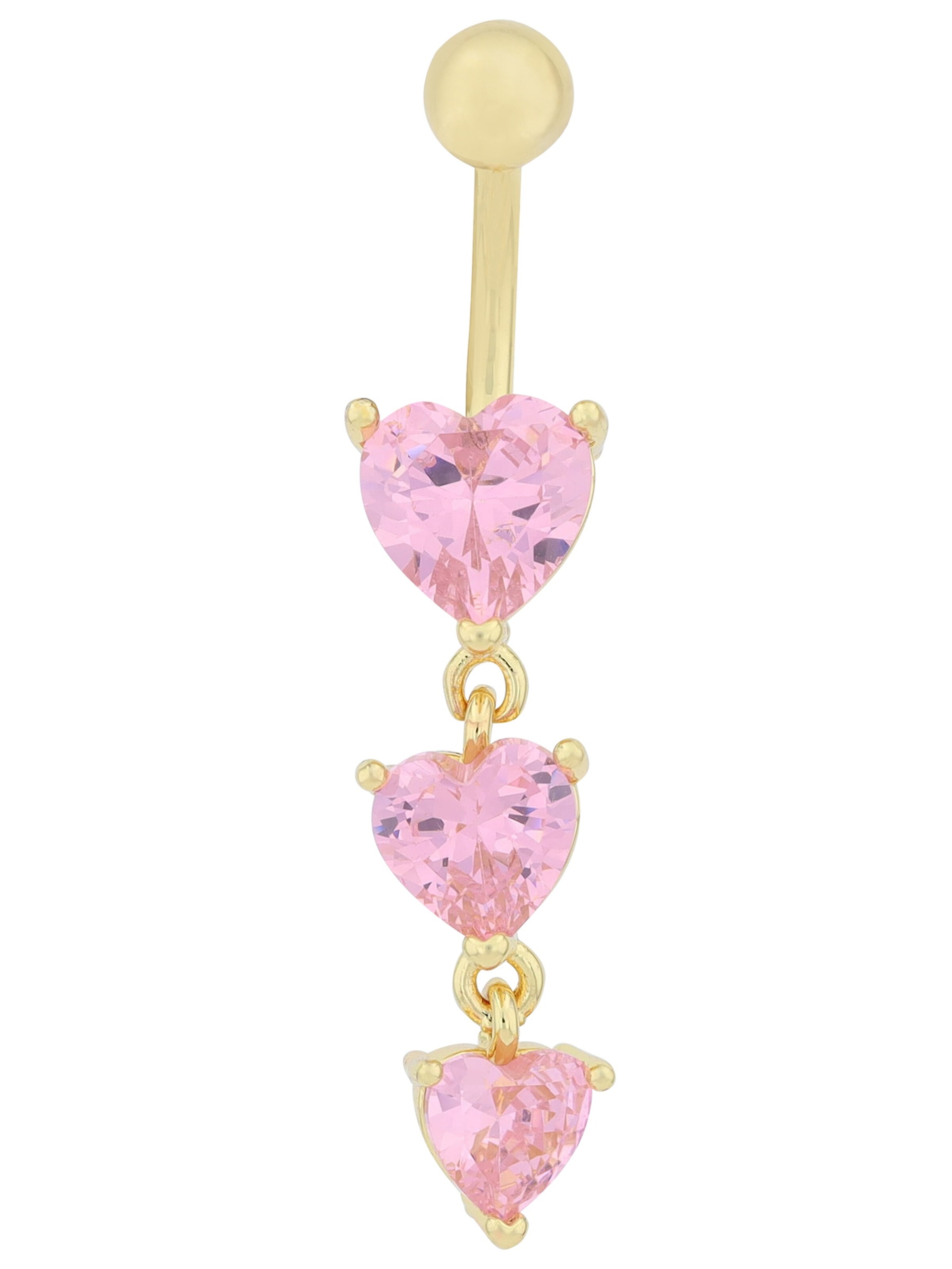 Akzent Piercings 'Zirkonia' in Gold: front