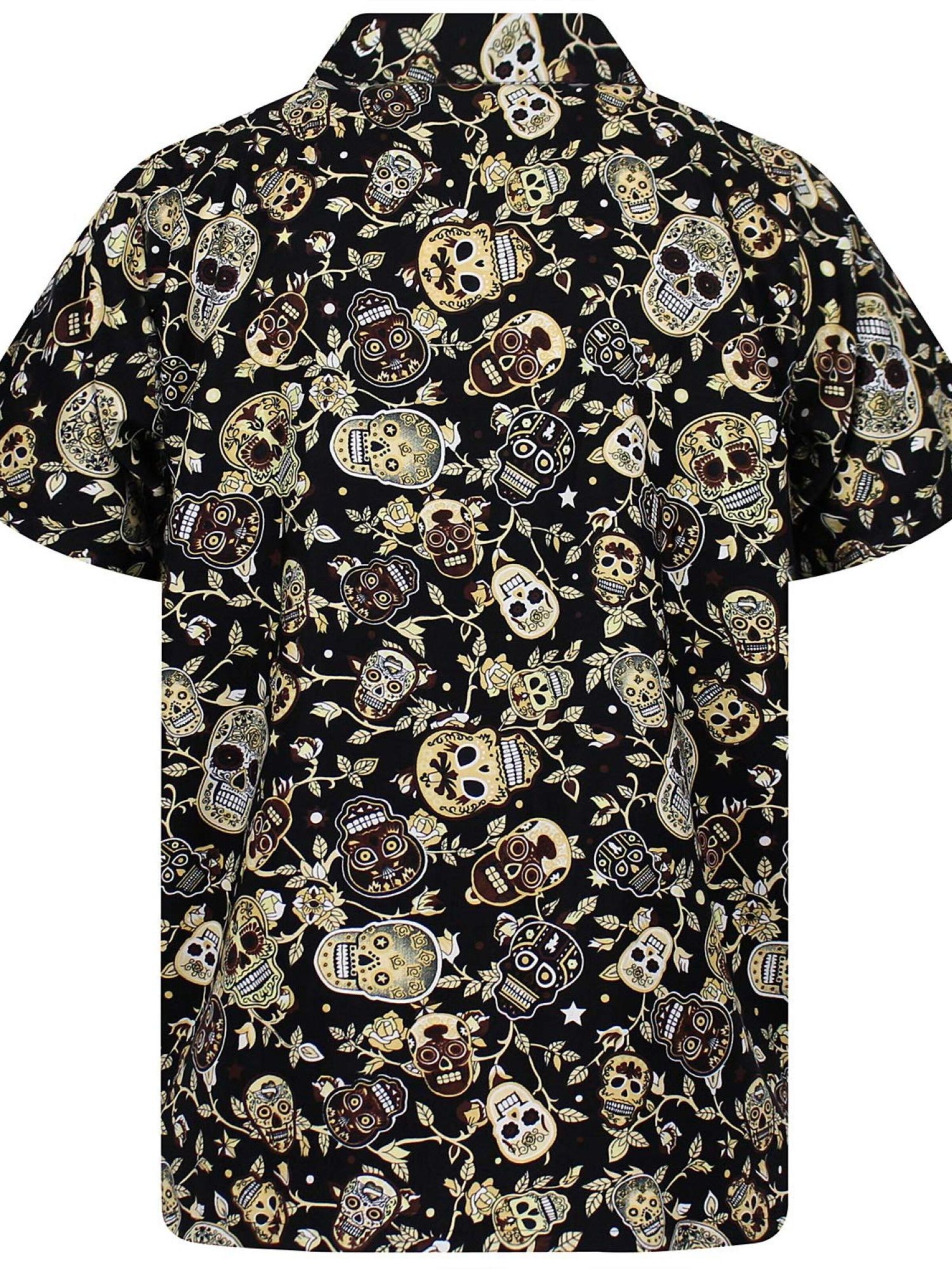 King Kameha Shirt 'Skull' in Brown