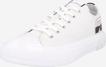 Karl Lagerfeld حذاء رياضي بلا رقبة 'KAMPUS III' بـ أبيض: الأمام