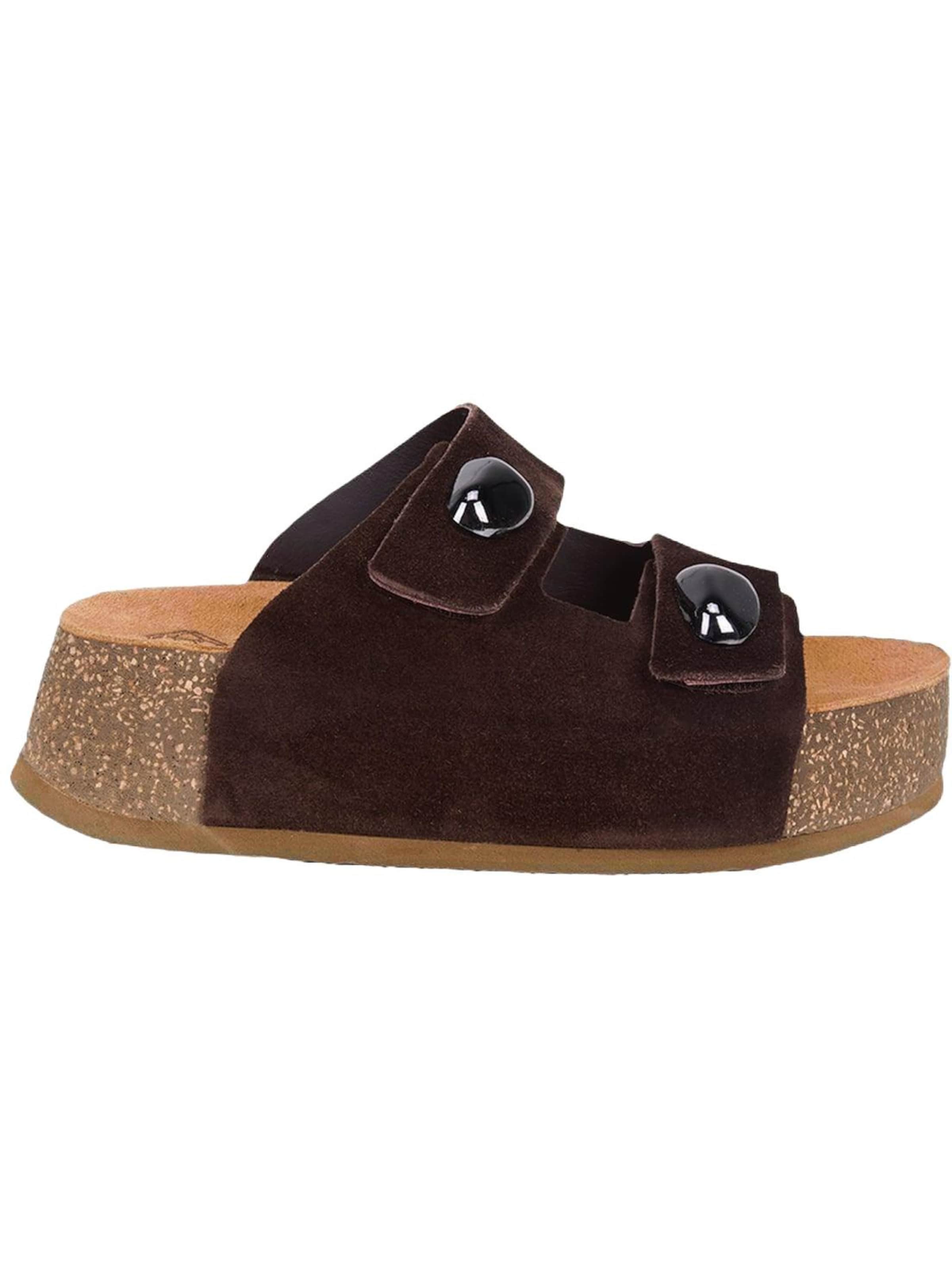 Desa - Zapatillas de casa 'DESA Damen-Wildleder-Sandalen mit Keilabsatz' en marrón
