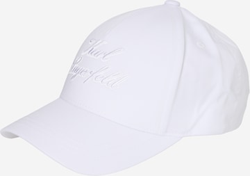 Karl Lagerfeld Czapka z daszkiem w kolorze biały: przód