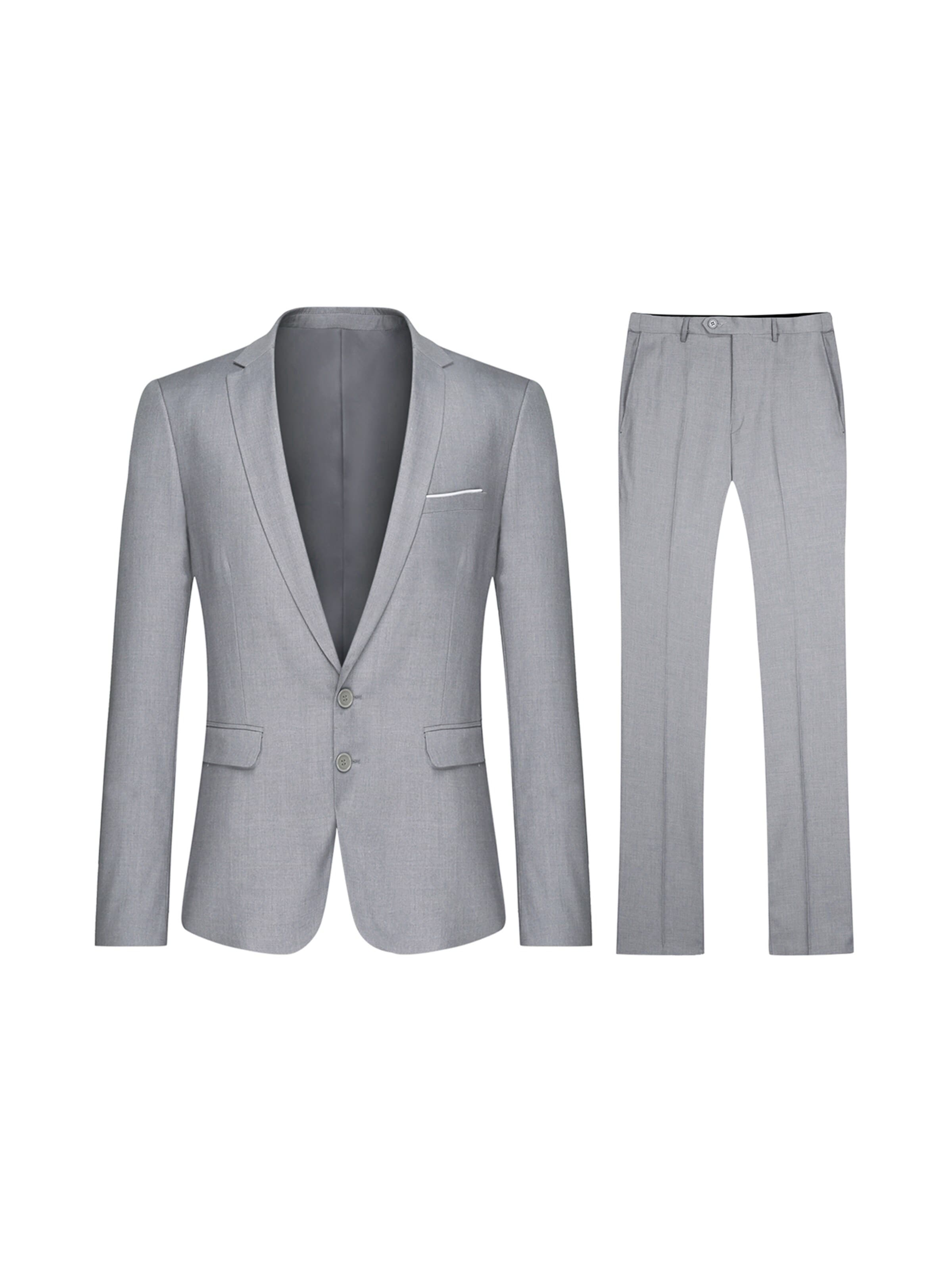 YOUTHUP Slim fit Suit 'Behaglich' in Grey: front