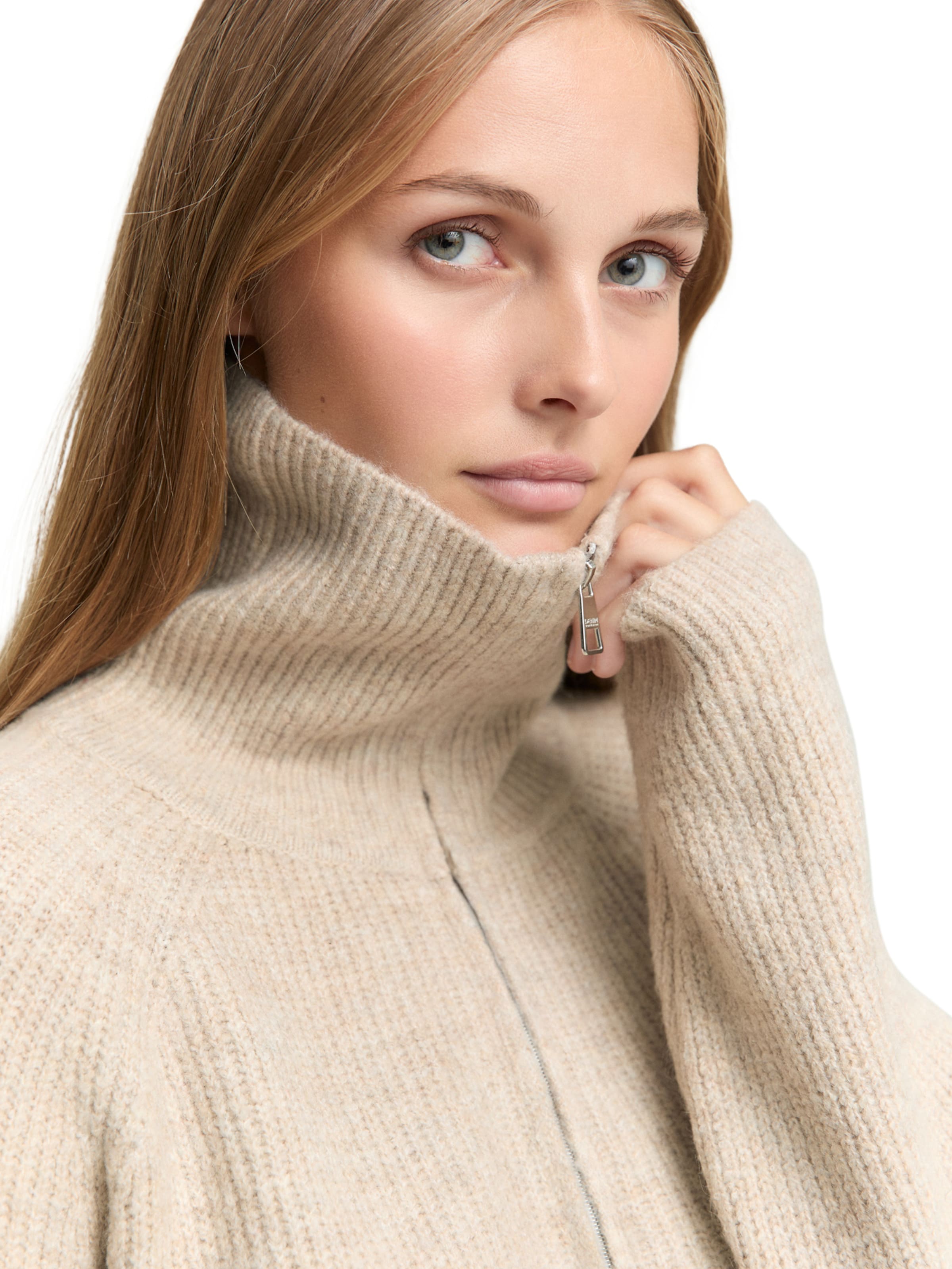 smėlio TOM TAILOR DENIM Megzta suknelė