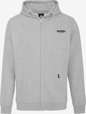 Oldskull Sweatjacke 'Basic Osk Logo' in Grau: Vorderseite