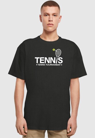 Merchcode Shirt 'Tennis Racket' in Zwart: voorkant