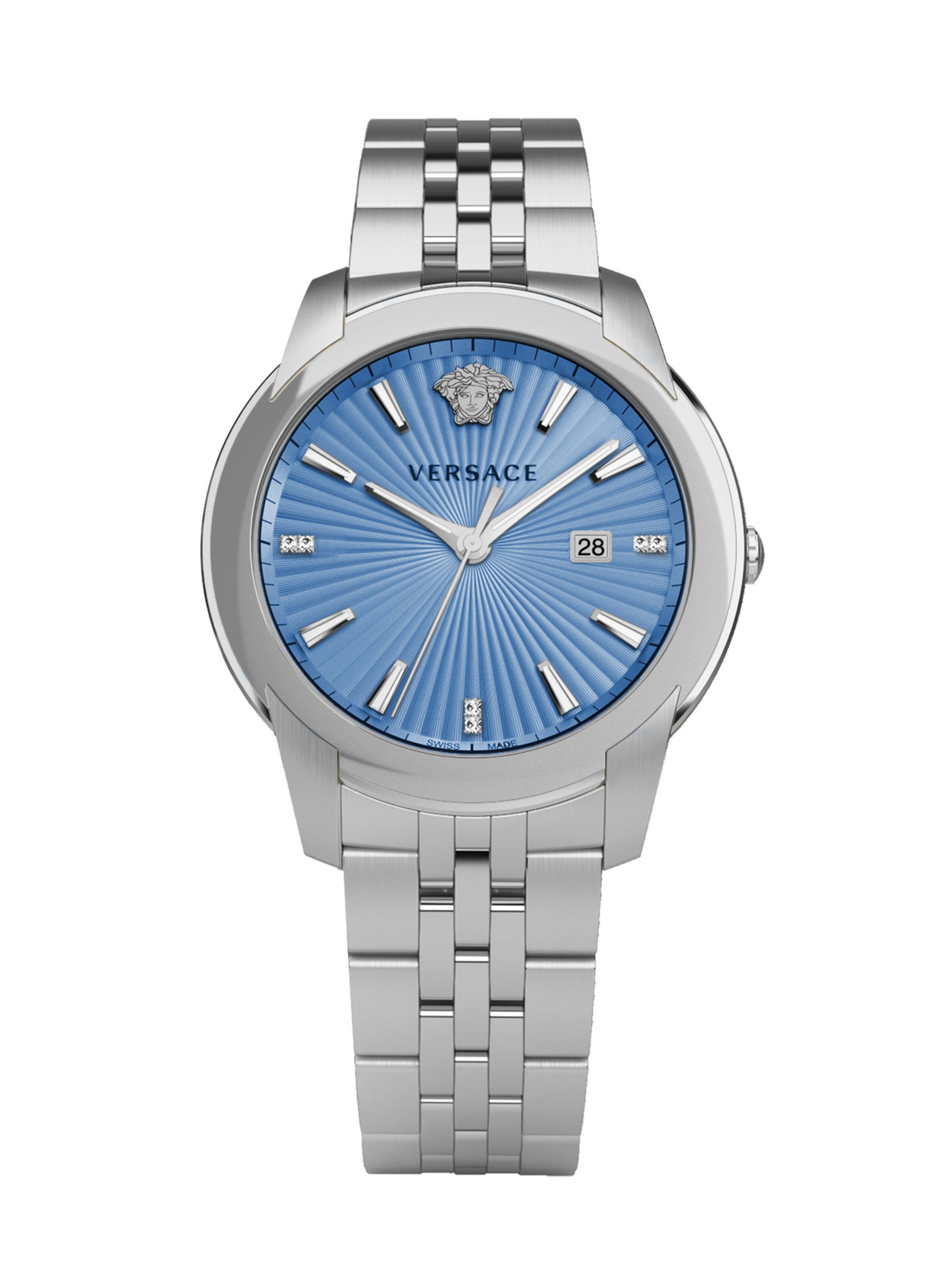 VERSACE Analoog horloge 'V-Urban' in Blauw: voorkant