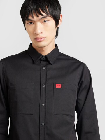 Regular fit Camicia 'Egrin' di HUGO in nero