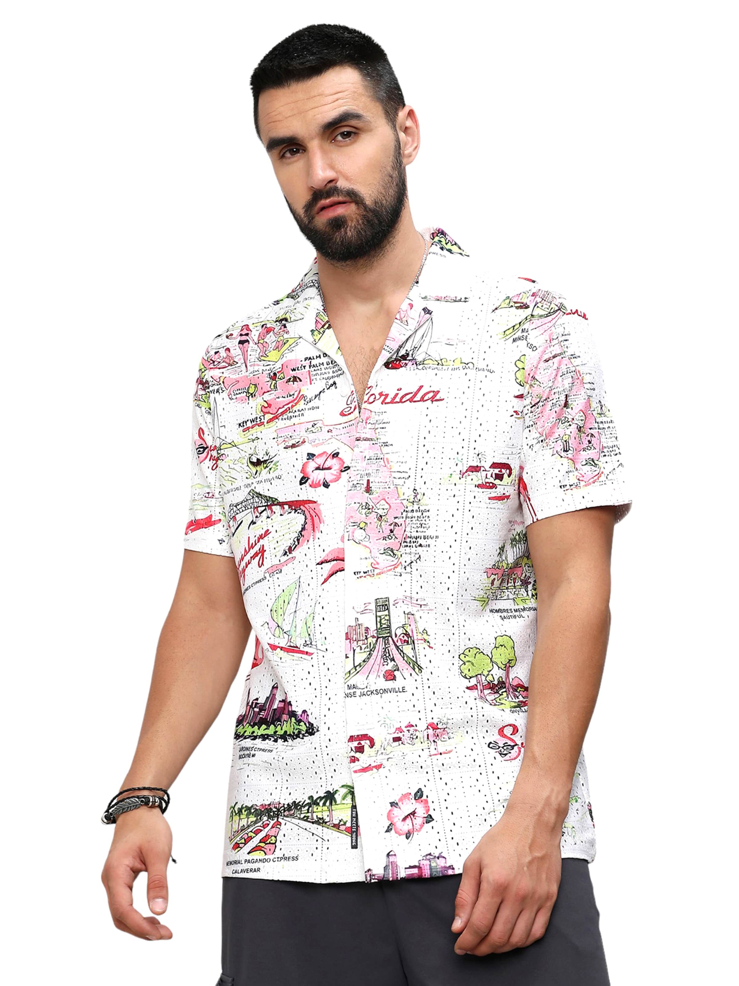 Regular fit Camicia 'Saint' di Campus Sutra in bianco: frontale