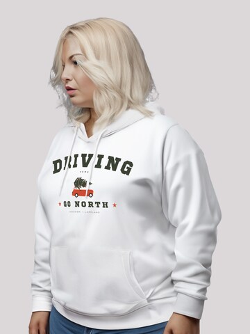 Sweat-shirt 'Driving Home Weihnachten' F4NT4STIC en blanc