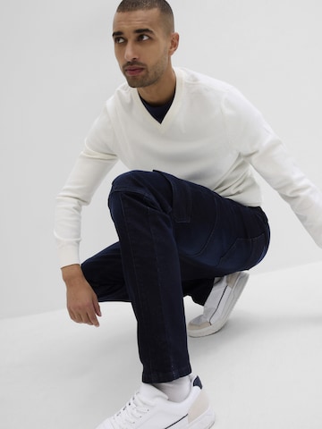 bonprix Slimfit Cargojeans in Blau