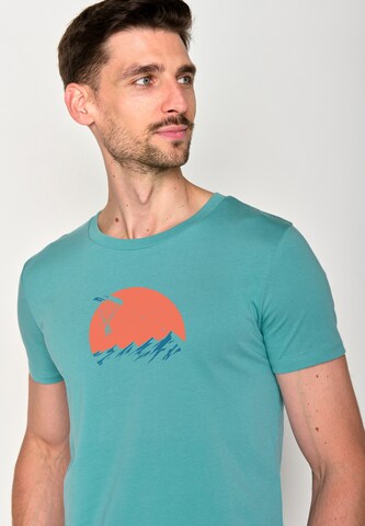 GREENBOMB Shirt 'Nature Sky Bike' in Green