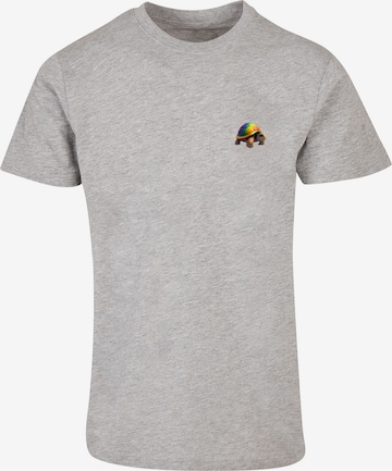 F4NT4STIC Shirt 'Rainbow Turtle' in Grey: front
