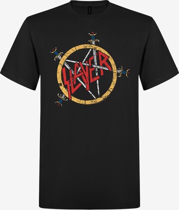 T-Shirt 'Slayer Pentagram distressed T-Shirt' Slayer en noir : devant