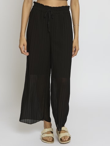 Lilavie Wide leg Broek 'Kimm' in Zwart: voorkant
