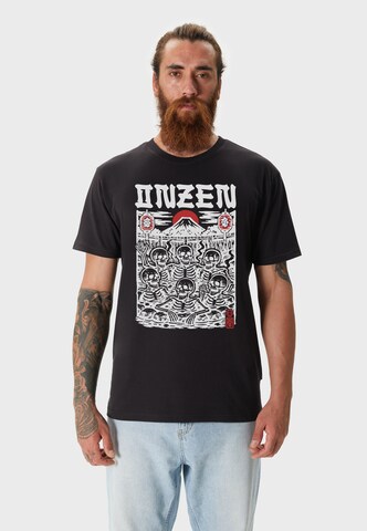 Oldskull Shirt 'Asian Onzen Skull Party Graphic' in Black: front