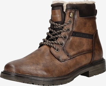 Bottes à lacets TOM TAILOR en marron : devant
