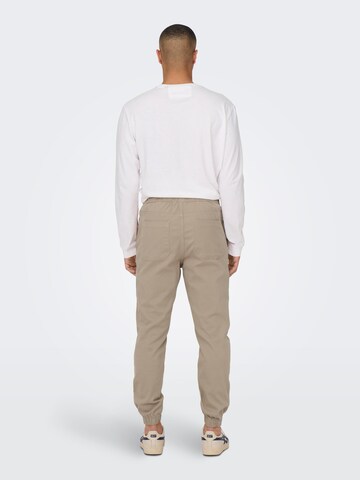 Tapered Pantaloni 'LINUS' de la Only & Sons pe bej