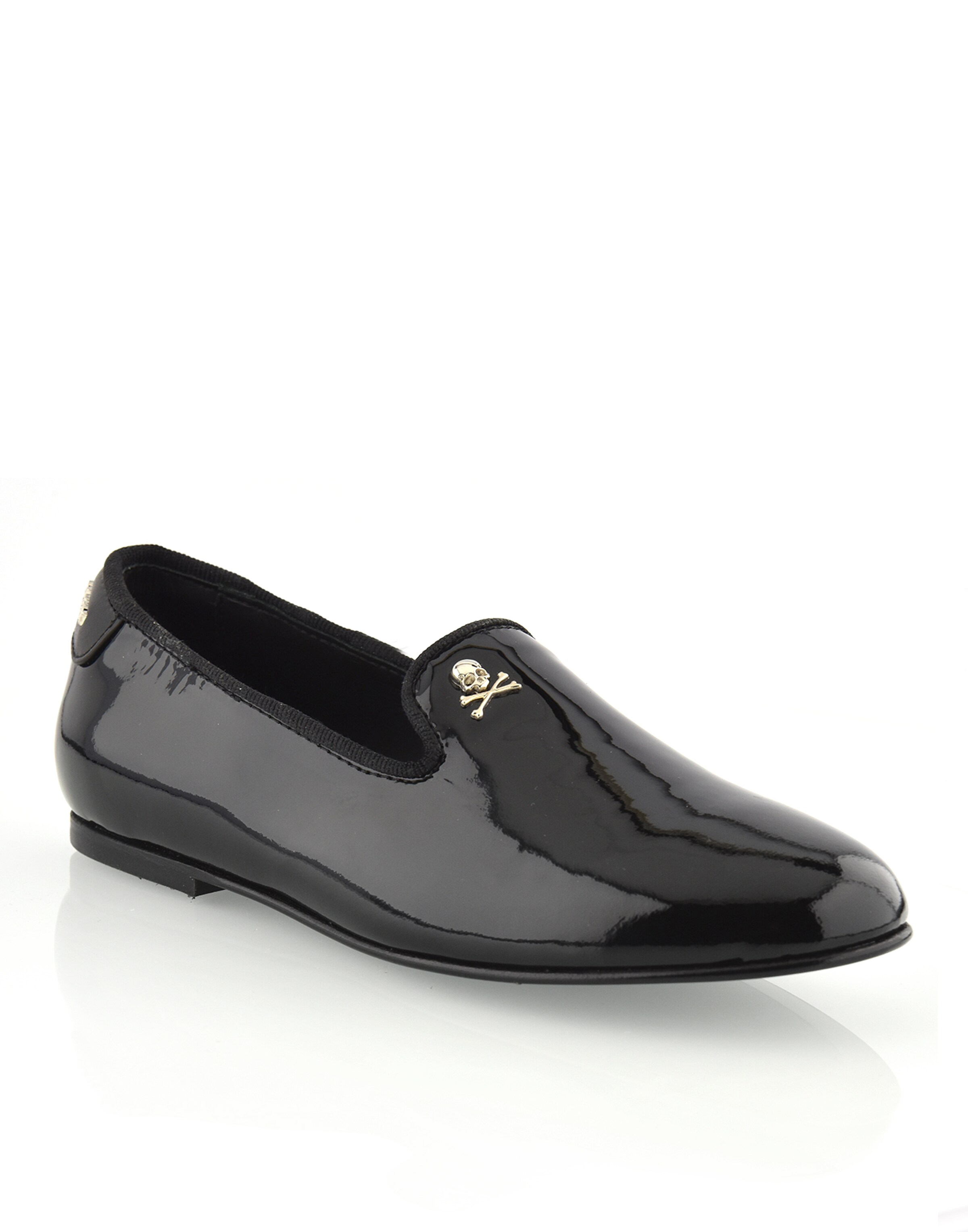 Philipp Plein - Zapatos bajos 'Skull' en negro: frente