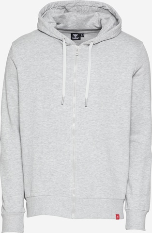 Hummel Athletic Zip-Up Hoodie 'LEGACY' in Grey: front