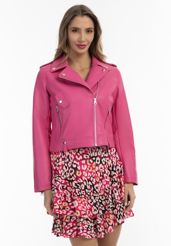 Veste mi-saison faina en rose : devant