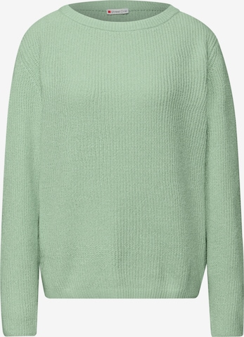 STREET ONE Pullover 'Chenille' in Grün: Vorderseite