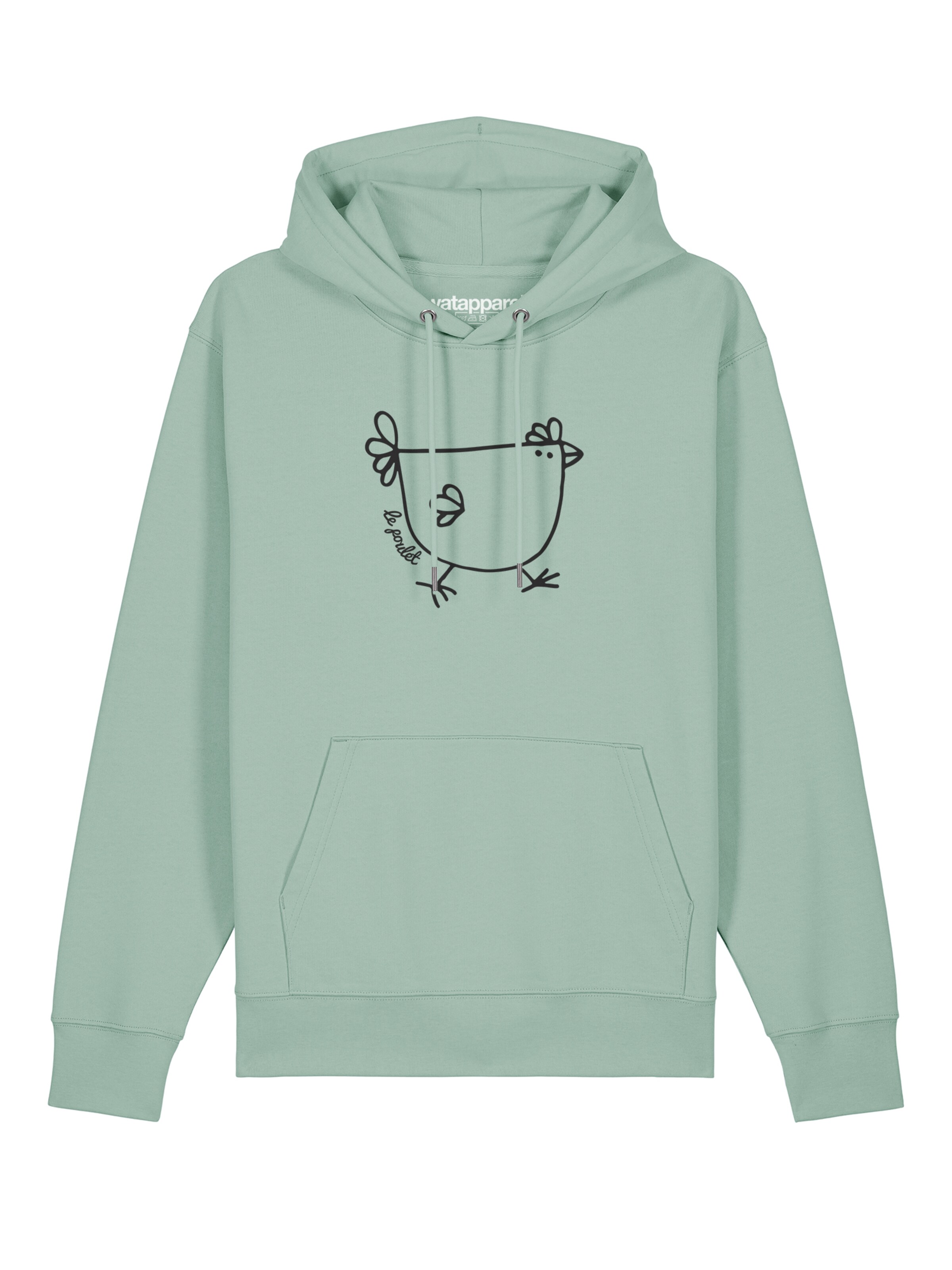 Watapparel Sweatshirt 'Le poulet - das Huhn' in Grün: Vorderseite