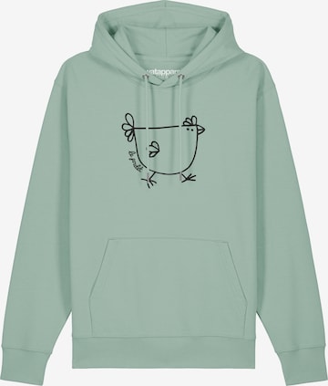 Watapparel Sweatshirt 'Le poulet - das Huhn' in Green: front