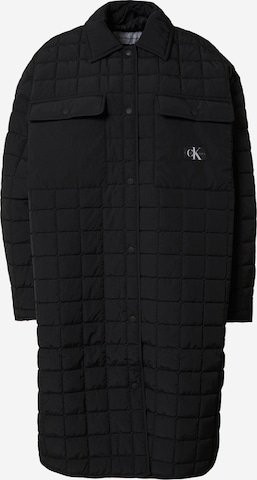 Calvin Klein Jeans Between-Seasons Coat in Black: front