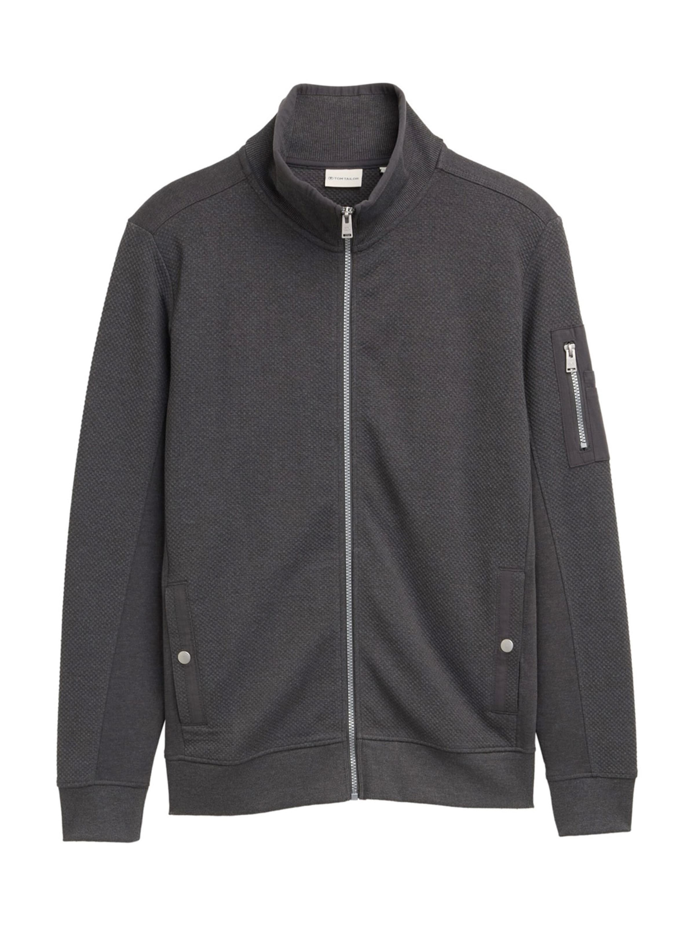 TOM TAILOR Sweatvest in de kleur Donkergrijs, Productweergave