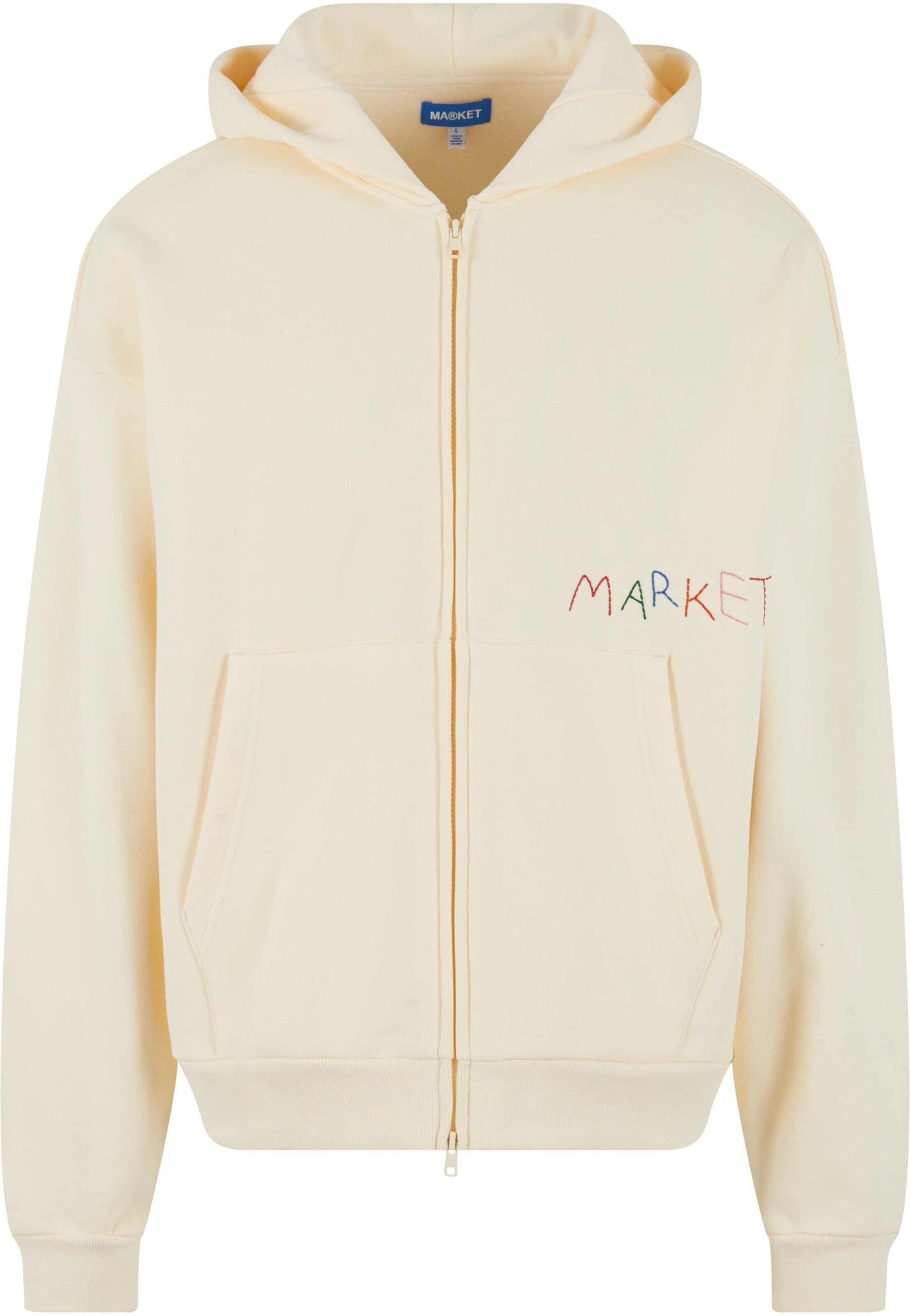MARKET Mikina 'Good Produce' – béžová: přední strana