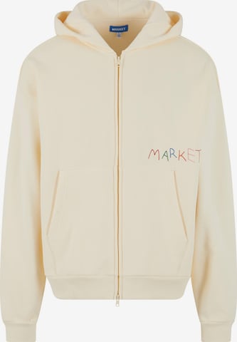 Veste de survêtement 'Good Produce' MARKET en beige : devant